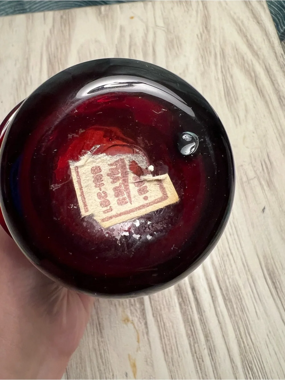 Hand Blown Ruby Red Art Glass Basket Clear Handle Decorative Bowl Vase